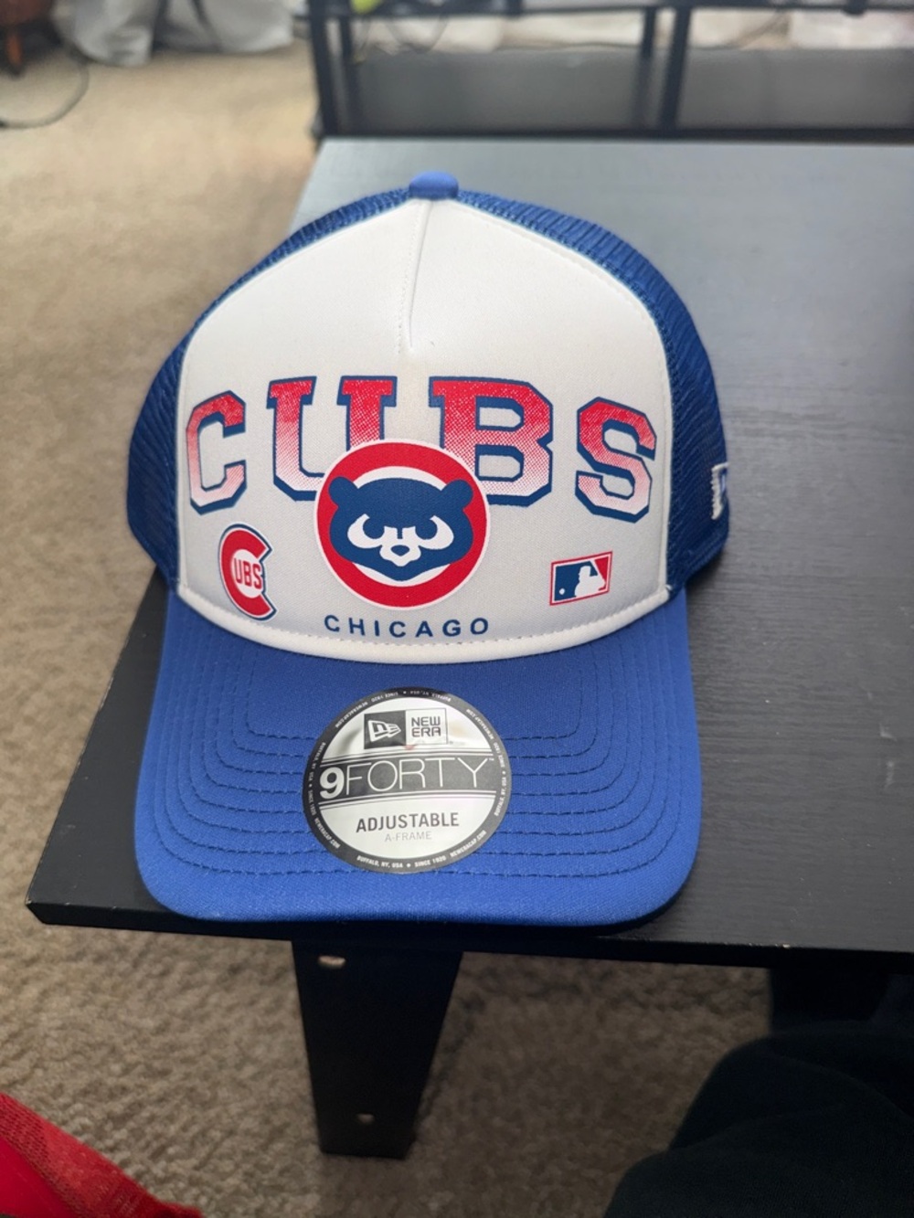 New Era Chicago Cubs Trucker Hat - White & Blue with Red Accents